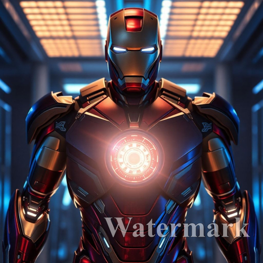 ironman open his circle shape heart in front of the zoom camera